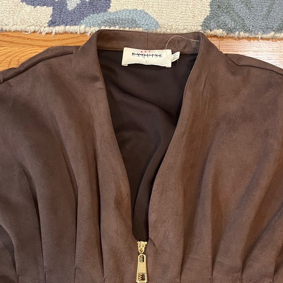 Anthropologie x Exquise The Tobie Faux-Suede Shirt Dress Size Small NWT - Picture 9 of 14